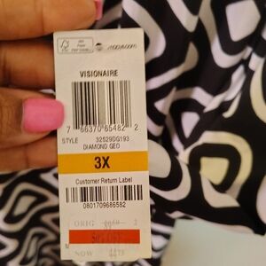 INC International Concepts Black and White Geometric Dress